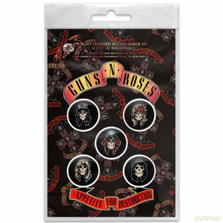 Guns n Roses: Guns N' Roses Button Badge Pack: Appetite For Destruction