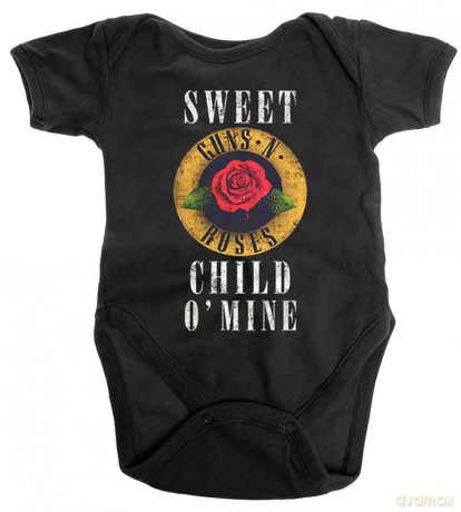Guns n Roses: Guns N' Roses Kids Baby Grow: Child O' Mine Rose (Black) (3-6 Months)