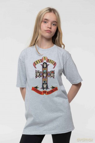 Guns n Roses: Guns N' Roses Kids T-Shirt: Appetite for Destruction (Heather Grey) (11-12 Years)