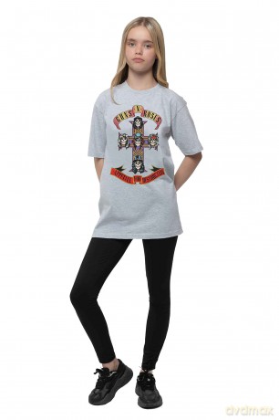 Guns n Roses: Guns N' Roses Kids T-Shirt: Appetite for Destruction (Heather Grey) (7-8 Years)