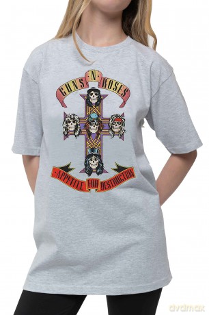 Guns n Roses: Guns N' Roses Kids T-Shirt: Appetite for Destruction (Heather Grey) (9-10 Years)