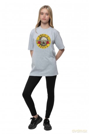 Guns n Roses: Guns N' Roses Kids T-Shirt: Classic Logo (Heather Grey) (13-14 Years)