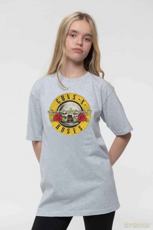 Guns n Roses: Guns N' Roses Kids T-Shirt: Classic Logo (Heather Grey) (7-8 Years)