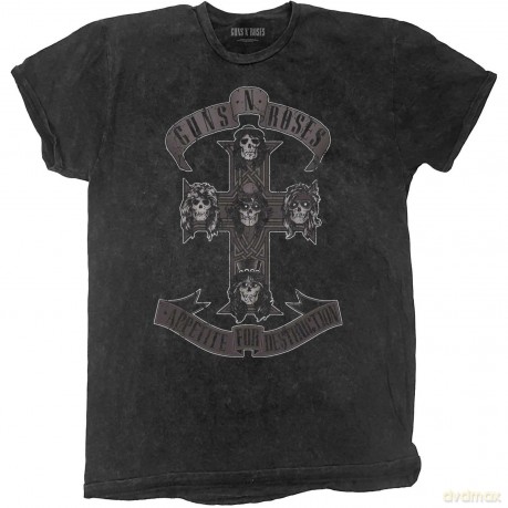 Guns n Roses: Guns N' Roses Kids T-Shirt: Monochrome Cross (Black) (Wash Collection) (5-6 Years)