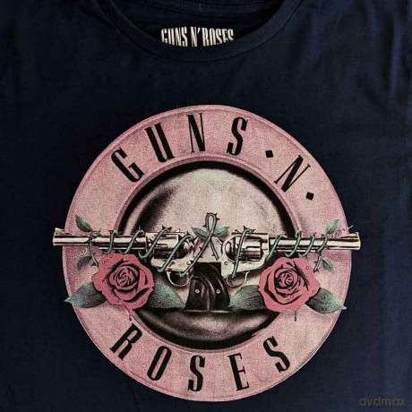 Guns n Roses: Guns N' Roses Ladies Crop Top: Classic Logo (Navy Blue) (Large)