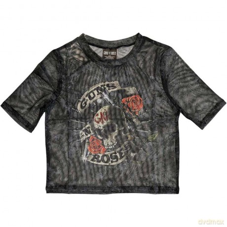 Guns n Roses: Guns N' Roses Ladies Crop Top: Firepower (Black) (Mesh) (X-Small)
