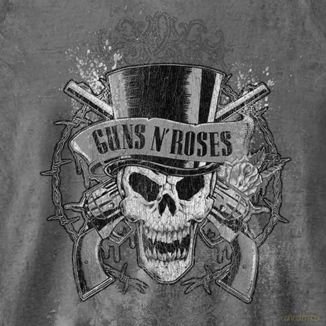 Guns N' Roses: Ladies Fashion Tee: Faded Skull (Burn Out) (Medium)