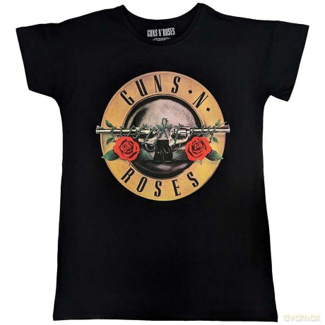 Guns n Roses: Guns N' Roses Ladies Nightdress: Classic Logo (Black) (Back Print) (Medium)