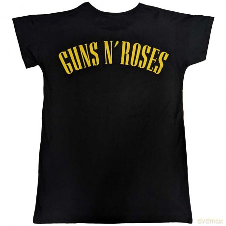 Guns n Roses: Guns N' Roses Ladies Nightdress: Classic Logo (Black) (Back Print) (Medium)
