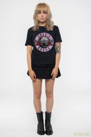 Guns n Roses: Guns N' Roses Ladies T-Shirt: Classic Logo (Black) (Small)