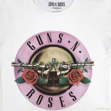 Guns n Roses: Guns N' Roses Ladies T-Shirt: Classic Logo (White) (Large)