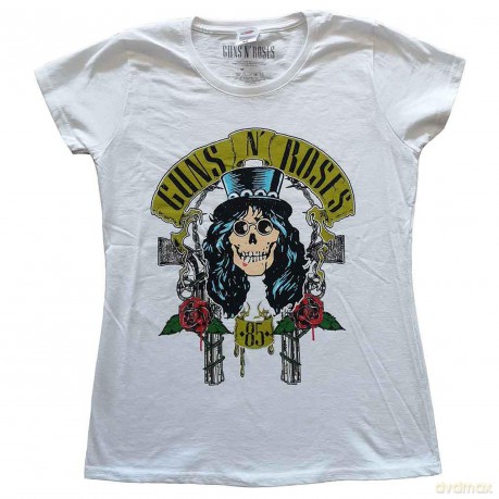 Guns n Roses: Guns N' Roses Ladies T-Shirt: Slash '85 (White) (X-Large)