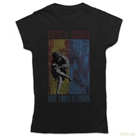 Guns n Roses: Guns N' Roses Ladies T-Shirt: Use Your Illusion (Black) (XX-Large)