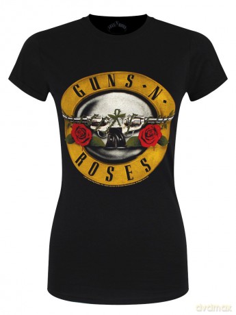 Guns N' Roses: Ladies Tee: Classic Bullet Logo with Skinny Fitting (Small)
