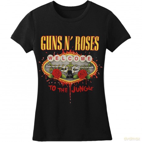 Guns n Roses: Guns N' Roses Ladies Tee: Welcome to the Jungle (Medium)