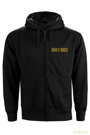 Guns n Roses: Guns N' Roses Ladies Zipped Hoodie: Classic Logo (Black) (Back Print) (Medium)