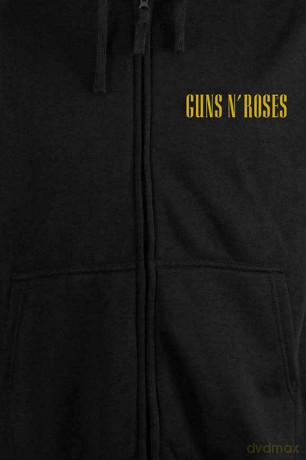 Guns n Roses: Guns N' Roses Ladies Zipped Hoodie: Classic Logo (Black) (Back Print) (Medium)