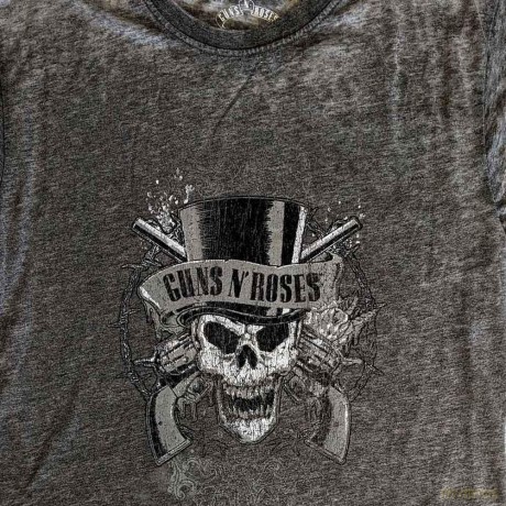 Guns N' Roses: Men's Fashion Tee: Faded Skull (Burn Out) (Small)