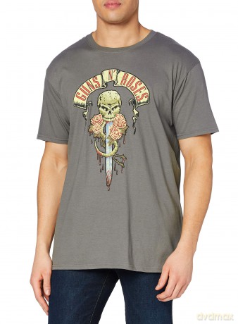 Guns n Roses: Guns N' Roses Men's Tee: Dripping Dagger (Large)
