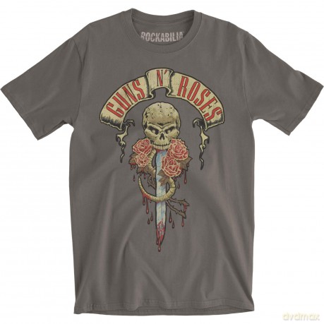 Guns n Roses: Guns N' Roses Men's Tee: Dripping Dagger (Large)