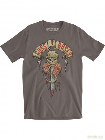 Guns n Roses: Guns N' Roses Men's Tee: Dripping Dagger (Large)