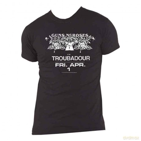 Guns n Roses: Guns N' Roses Men's Tee: Troubadour Flyer (Medium)