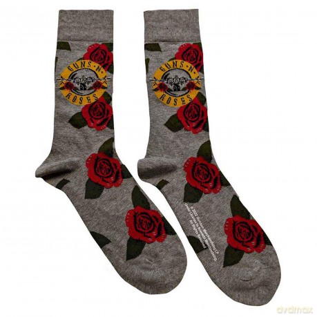 Guns n Roses: Guns N' Roses Unisex Ankle Socks: Bullet Roses (Grey) (UK Size 4 - 7)