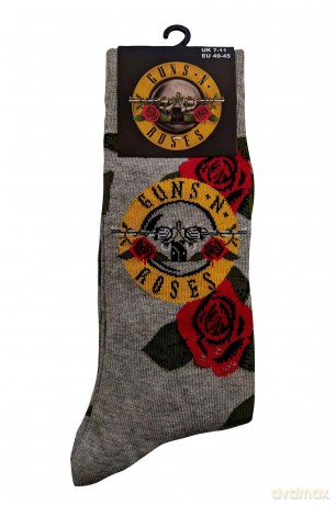 Guns n Roses: Guns N' Roses Unisex Ankle Socks: Bullet Roses (Grey) (UK Size 7 - 11)
