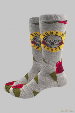 Guns n Roses: Guns N' Roses Unisex Ankle Socks: Bullet Roses (Grey) (UK Size 7 - 11)