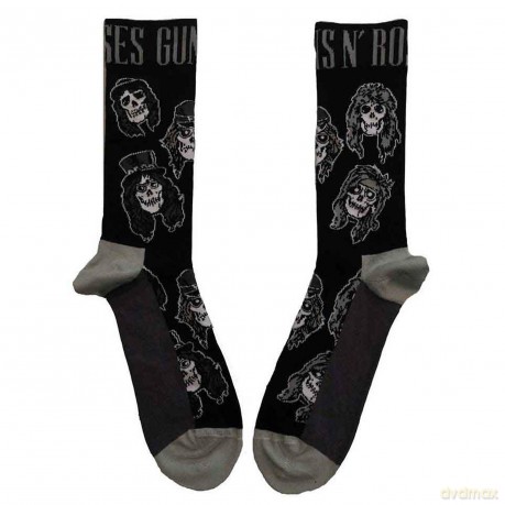 Guns n Roses: Guns N' Roses Unisex Ankle Socks: Skulls Band Monochrome (Black) (UK Size 4 - 7)