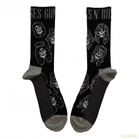Guns n Roses: Guns N' Roses Unisex Ankle Socks: Skulls Band Monochrome (Black) (UK Size 4 - 7)