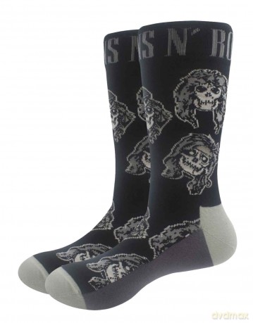 Guns n Roses: Guns N' Roses Unisex Ankle Socks: Skulls Band Monochrome (Black) (UK Size 7 - 11)