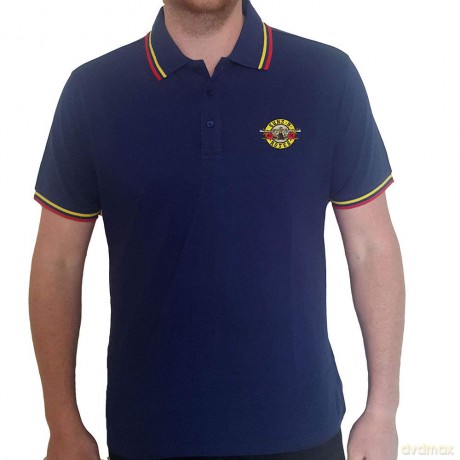 Guns n Roses: Guns N' Roses Unisex Polo Shirt: Classic Logo (Navy Blue) (Medium)