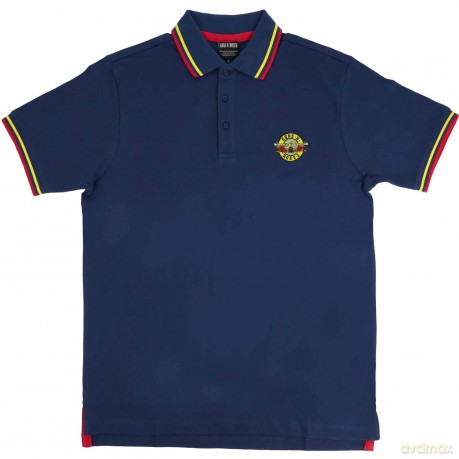 Guns n Roses: Guns N' Roses Unisex Polo Shirt: Classic Logo (Navy Blue) (Small)