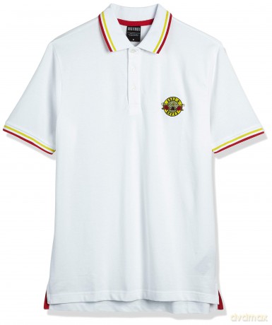 Guns n Roses: Guns N' Roses Unisex Polo Shirt: Classic Logo (White) (Medium)