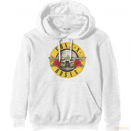 Guns n Roses: Guns N' Roses Unisex Pullover Hoodie: Classic Logo (White) (XX-Small)