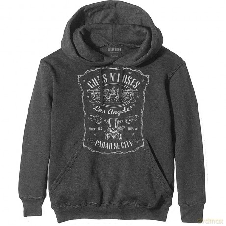 Guns n Roses: Guns N' Roses Unisex Pullover Hoodie: Paradise City (Charcoal Grey) (XX-Large)