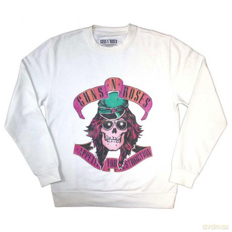 Guns n Roses: Guns N' Roses Unisex Sweatshirt: Axl Skull (White) (Oversized) (Medium)
