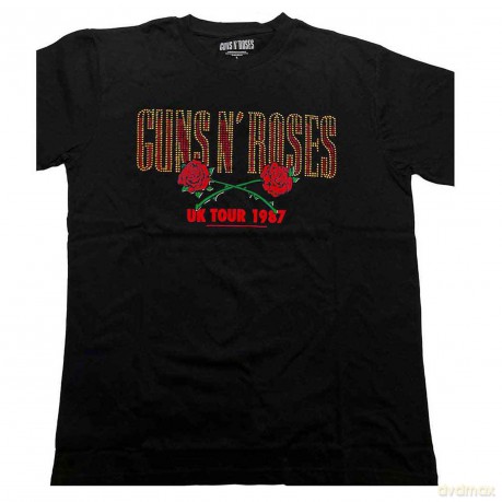 Guns n Roses: Guns N' Roses Unisex T-Shirt: 87 Tour (Black) (Embellished) (X-Large)