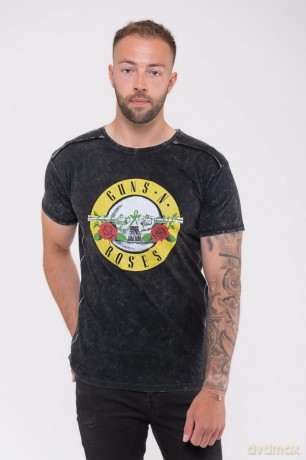 Guns n Roses: Guns N' Roses Unisex T-Shirt: Classic Logo (Black) (Wash Collection) (Small)