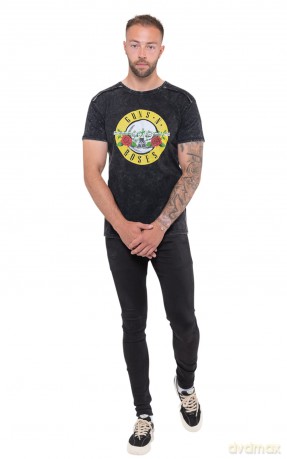 Guns n Roses: Guns N' Roses Unisex T-Shirt: Classic Logo (Black) (Wash Collection) (X-Large)