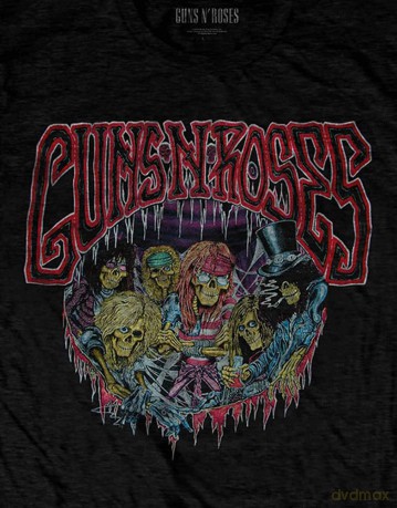 Guns n Roses: Guns N' Roses Unisex T-Shirt: Illusion Tour (Black) (Back Print) (Medium)