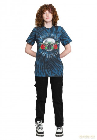 Guns n Roses: Guns N' Roses Unisex T-Shirt: Los Angeles (Dip-Dye On Black) (Wash Collection) (Small)