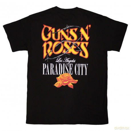 Guns n Roses: Guns N' Roses Unisex T-Shirt: Paradise City (Black) (Back Print) (Small)