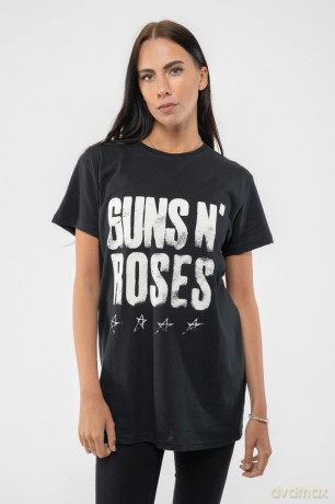 Guns n Roses: Guns N' Roses Unisex T-Shirt: Paradise City Stars (Black) (Back Print) (Medium)