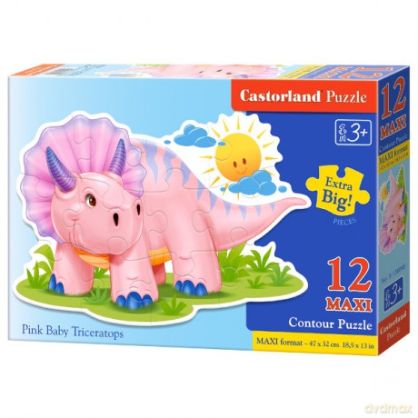 CASTOR 12 MAXI Różowy Triceratops [PUZZLE]