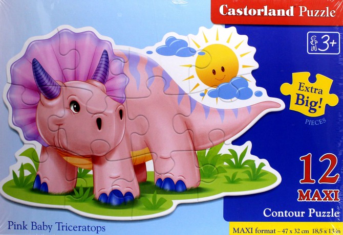 CASTOR 12 MAXI Różowy Triceratops [PUZZLE]