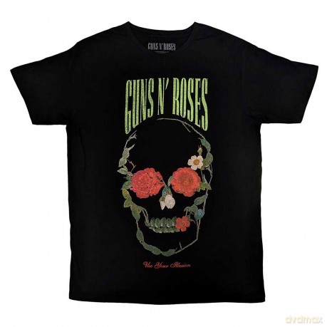Guns n Roses: Guns N' Roses Unisex T-Shirt: Rose Skull (Black) (Large)