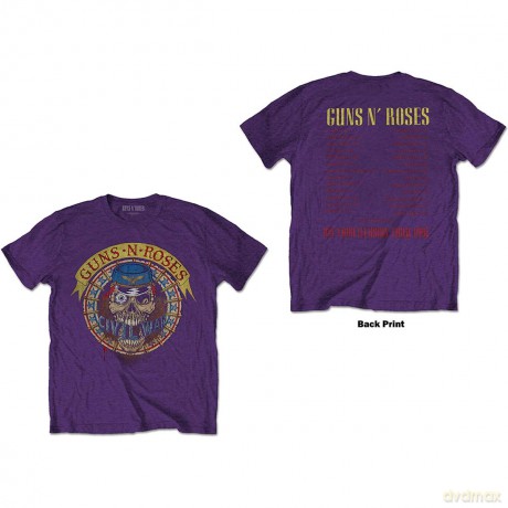 Guns n Roses: Guns N' Roses Unisex T-Shirt: Skull Circle (Purple) (Back Print) (XX-Large)