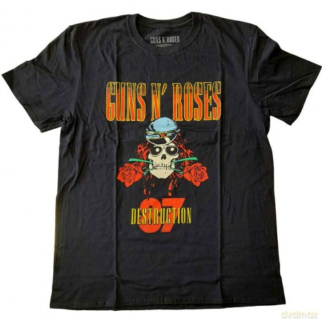 Guns n Roses: Guns N' Roses Unisex T-Shirt: UK Tour '87 (Black) (Back Print) (Medium)